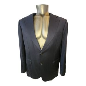 BRIONI NOMENTANO DARK BLUE WOOL MAN 2 BUTTONS BLAZER in size 42R